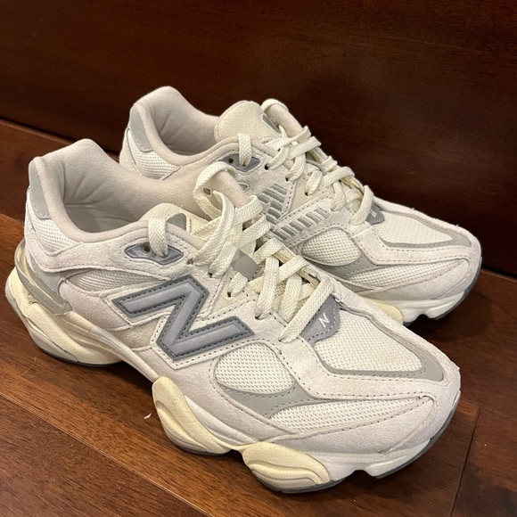 New Balance 9060 Grey and Ivory Athletic Shoes - Picture 1 of 3
